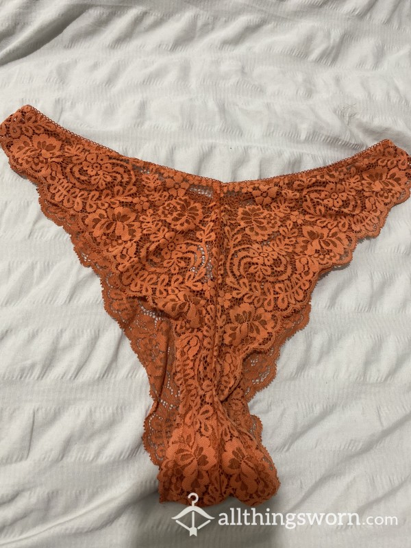 Orange Lacey Thong