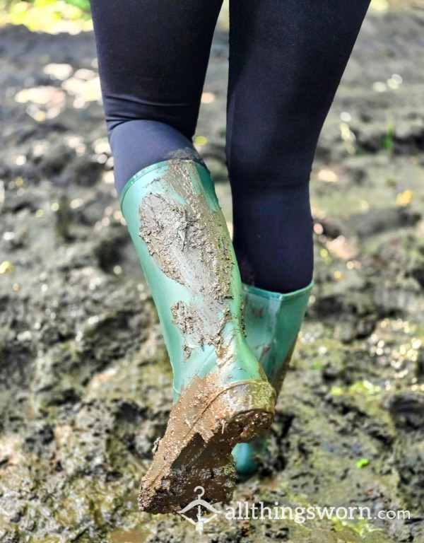 Own My Well Worn Dirty Green Welly BOOTS ! - I Can Stand In Anything You Like To Make Them Really Grubby