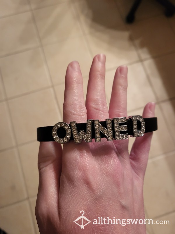 "OWNED" Rhinestone Collar 🐱