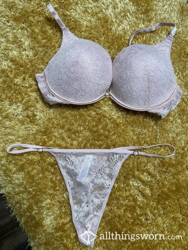 Pale Pink Matching Lace Set