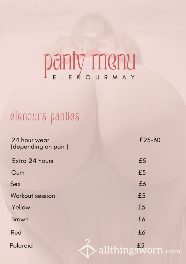 Panty Menu