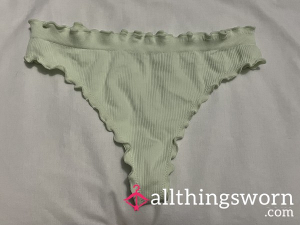 Pastel Green Frilly Thongs Virgin