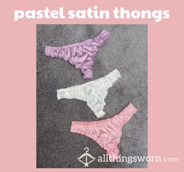 Pastel Satin Thongs☁️