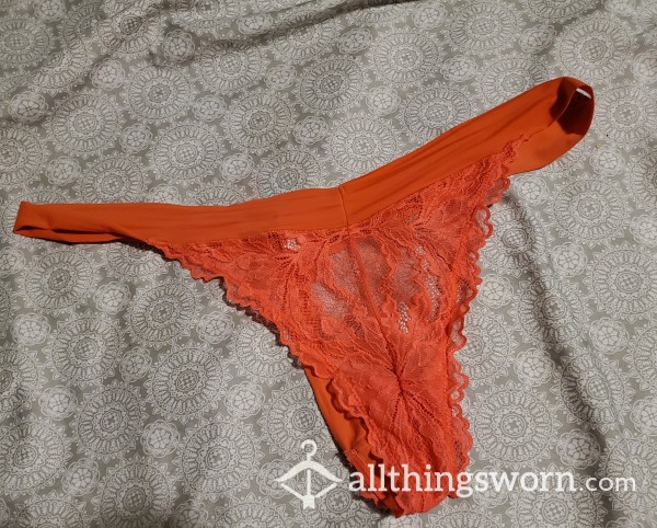 Peach Lacey Thongs