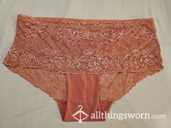 PEACH LACY PANTIES- CHEEKY