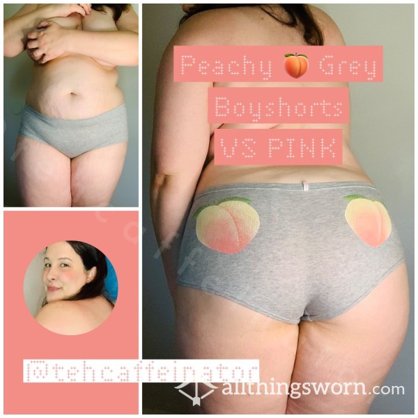 Peachy Grey Cotton Boyshorts - XL, VS PINK