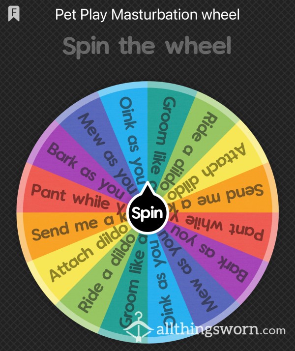 Pet Play (Pups, Kittens, Pigs) Masturbation Wheel