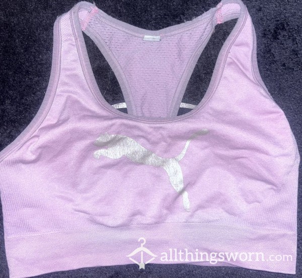 Pink And Grey Sports Bra