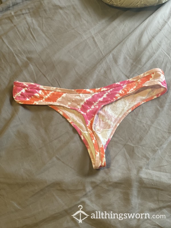 Pink And Orange Tie Dye Thong- Size XL