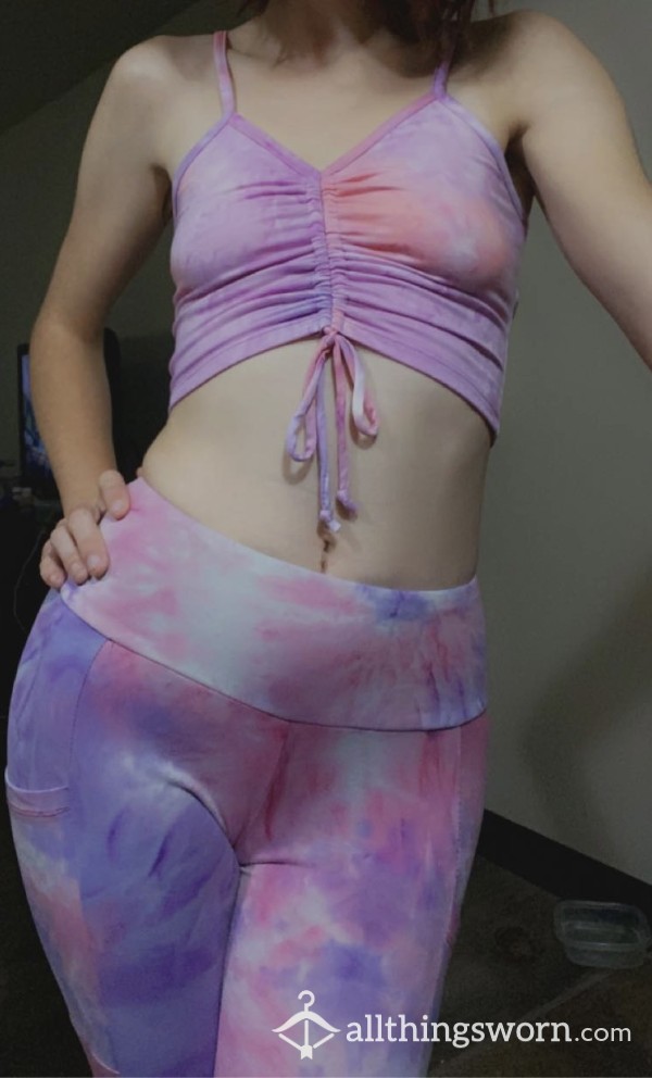 Pink And Purple Tie Dye Leggings