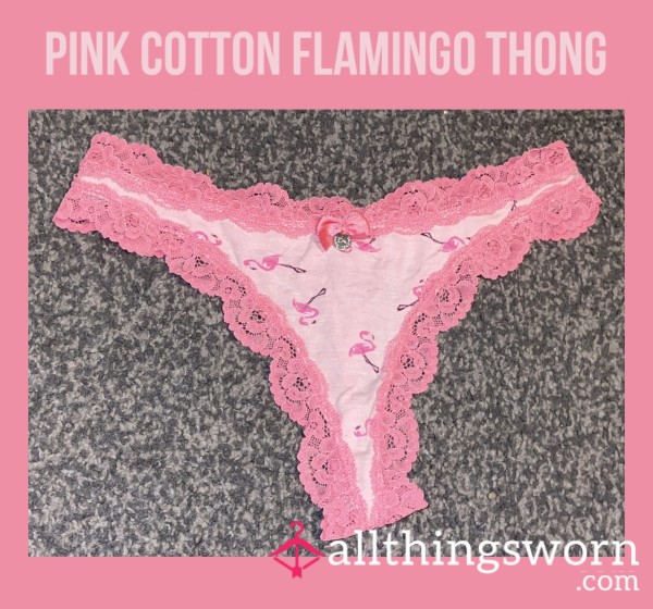 Pink Cotton Flamingo Thong🦩