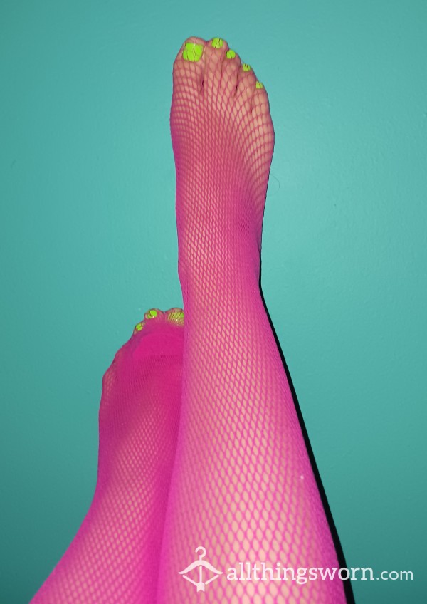 Pink Fishnet Short Tease