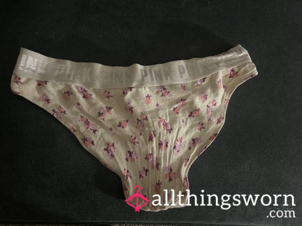 PINK Flower Print Panties I Creamed In