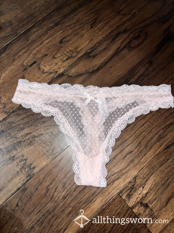 Pink Lace Thong