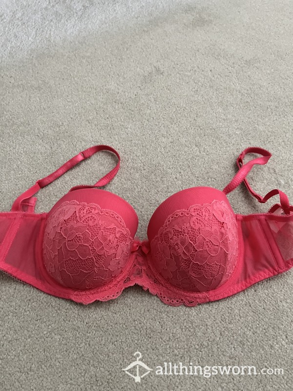 Pink Padded Cups Bra - Worn