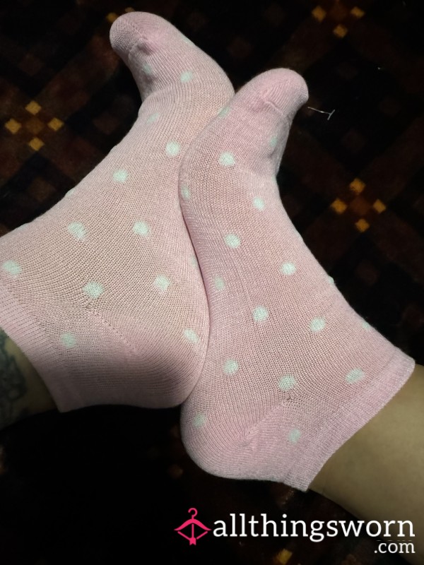 Pink Polka Dot Socks