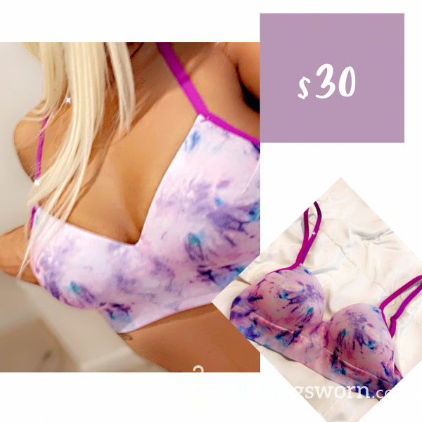 Pink + Purple Tie Dye Push Up Bra