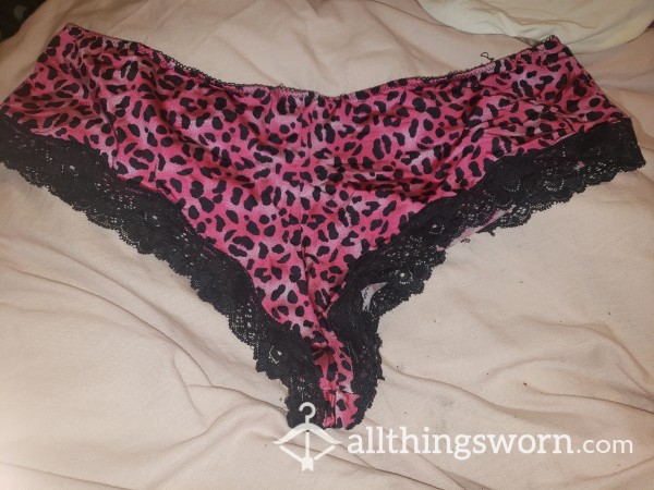 Pink Silky Lepoard Print Brazillian Knickers YEARS OLD