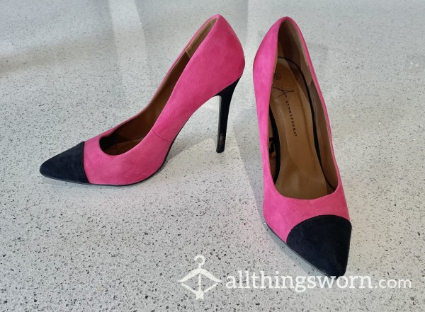 Pink Suede Heels