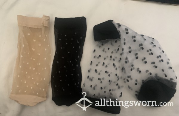 Polka Dot See Through Socks