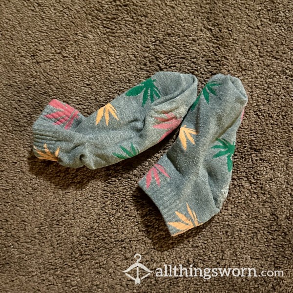 Well-Worn Pot Leaf Socks