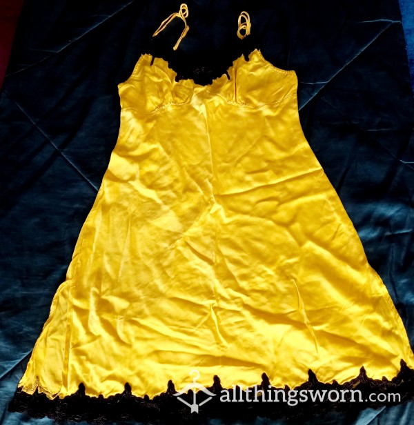 Pretty, Yellow Satin Nightie