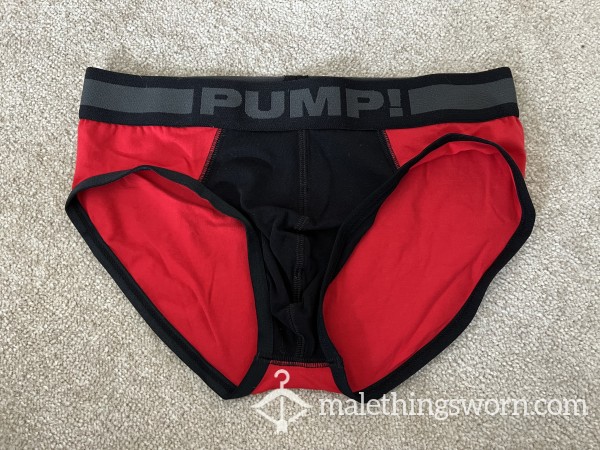 PUMP Red Black Briefs Medium