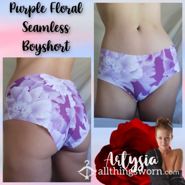 Purple Flor*l Seamless Boyshort