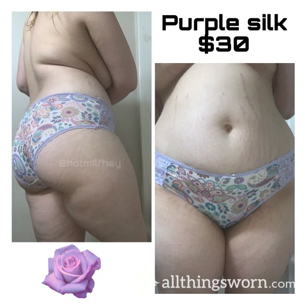 Purple Flor*l Silk Panty 🌸 SOLD