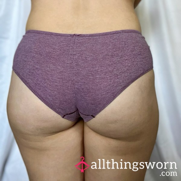 Purple Full Coverage Ribbed Panties