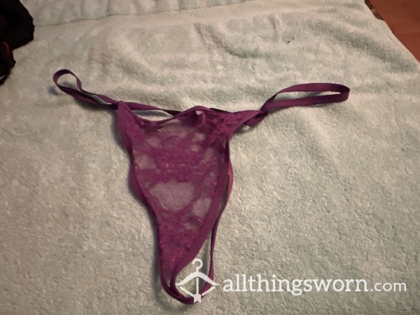 PURPLE GSTRING - WORN OR CLEAN