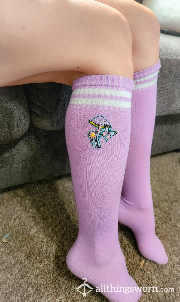 Purple Knee-high Shroomy Socks