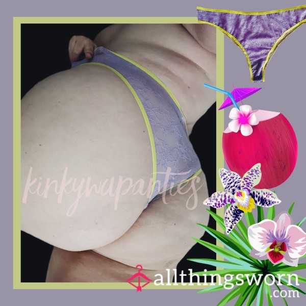 Purple Lace & Hot Yellow Tanga - Includes 48-hour Wear & U.S. Shipping