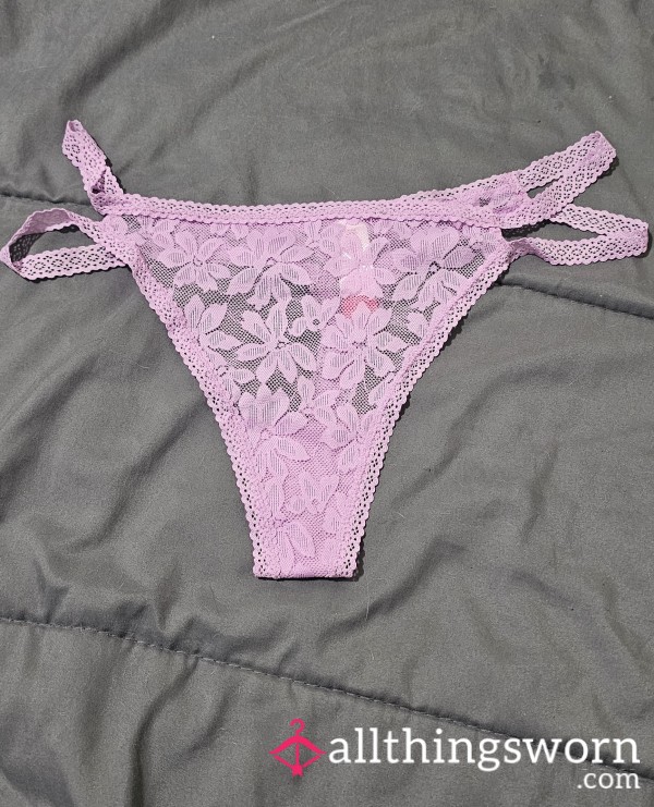 Purple Lace Thong