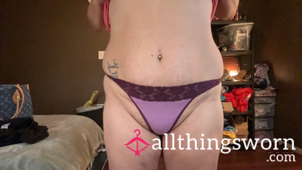 Purple Lace Thong