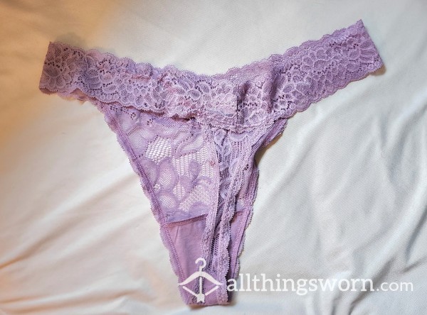 Purple Lace Thong