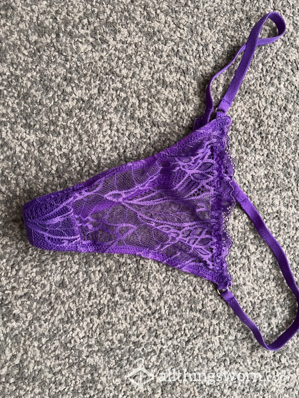 Purple Lace Thong