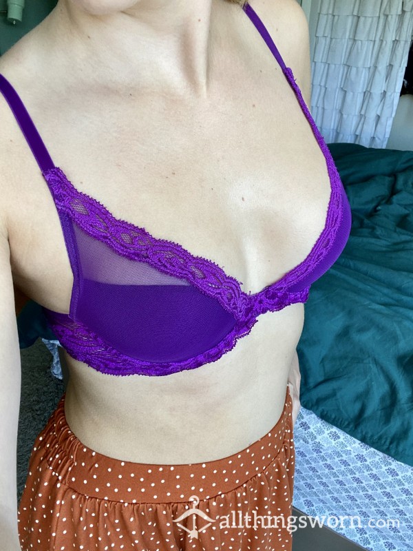 Purple Mesh Bra- Natori