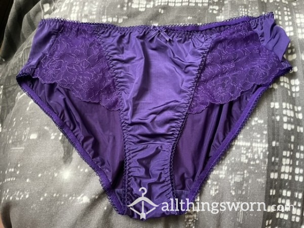 Purple Satin And Lacy Panties