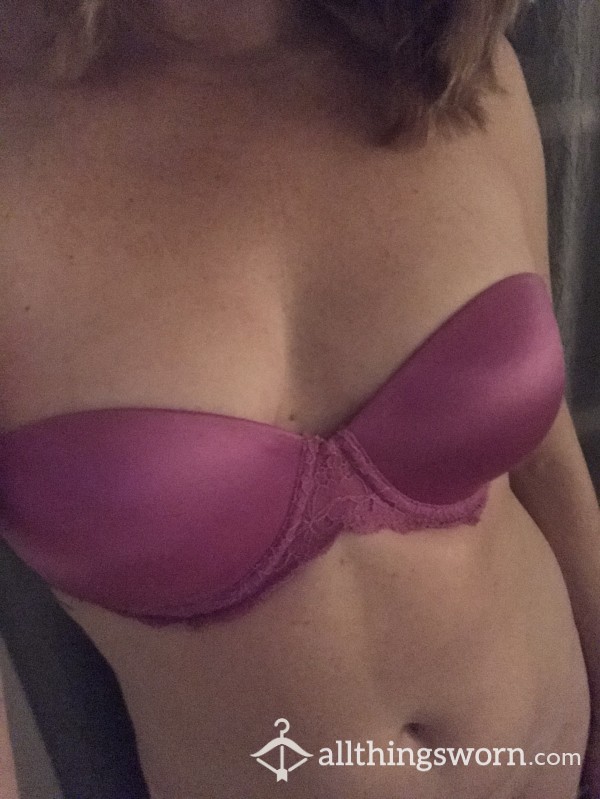 Purple Strapless VS Lace Bra