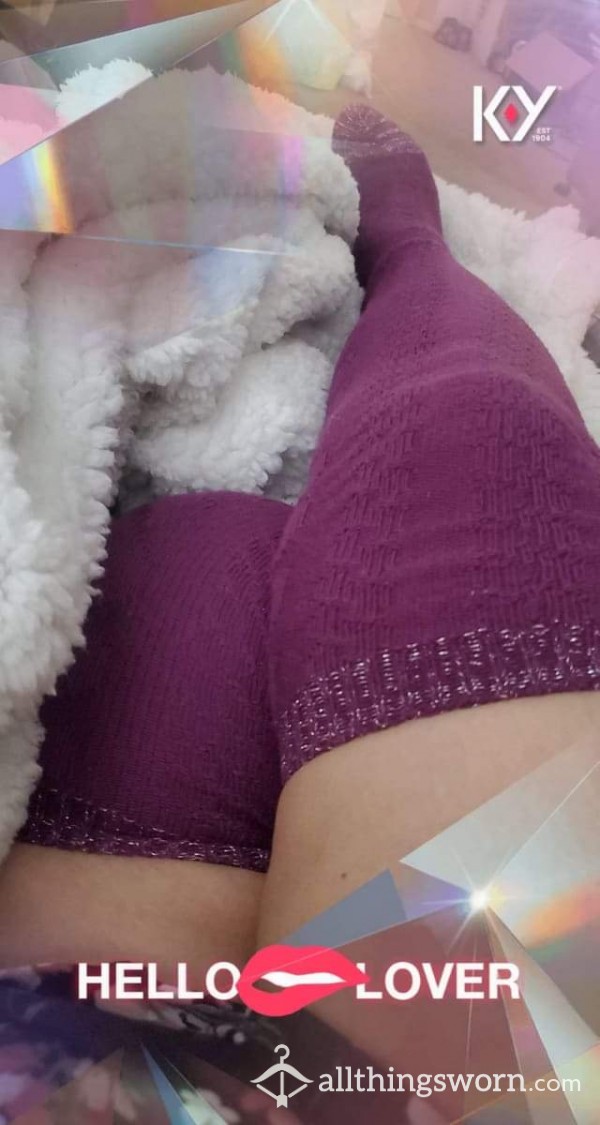 Purple Thigh High Socks