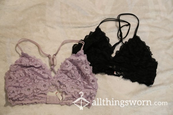 Purple/Black Cross Back Bra's