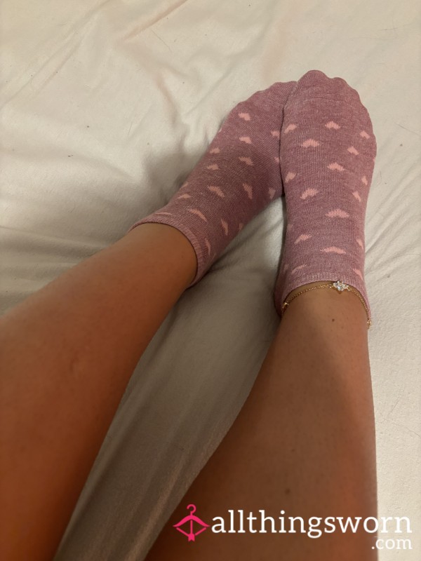 Purple/pink Heart Socks(3day Wear)