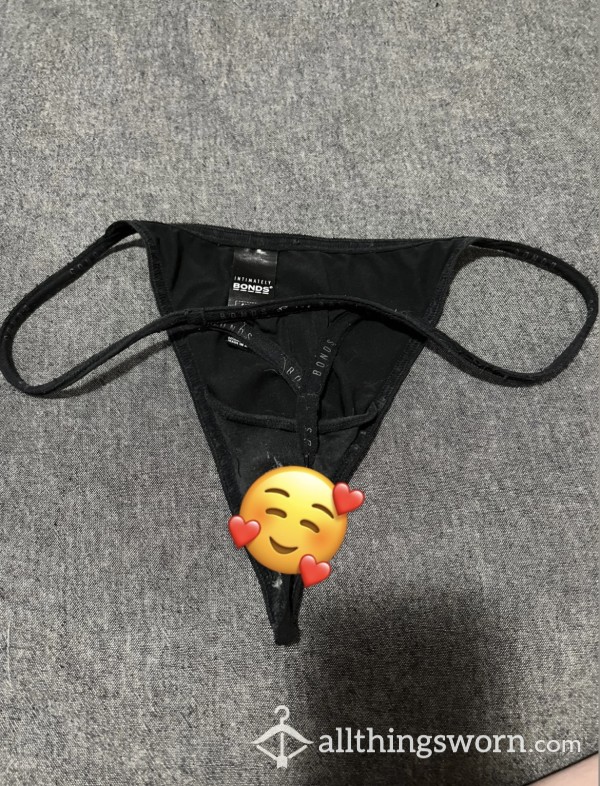 Pu**y Stained Thong 🖤