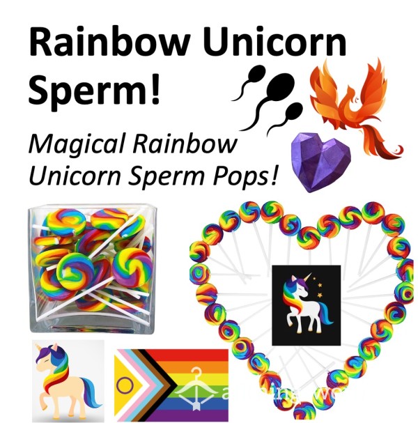 Rainbow Unicorn Sperm Pops!  Xx  Swirly, Scented, Juicy Rainbow Unicorn Sperm Pops! Xx  Prepared To Order: Fet**h Add-Ons Welcomed ;) Xx