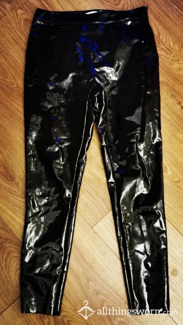 💯🔥BLACK PVC. TOPSHOP SIZE 14 Worn Trousers. Really S**y Well Worn Without Panties . All Requests Ect Welcome £30