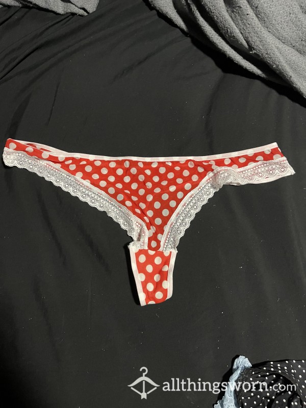 Red And White Polka Dot Thong