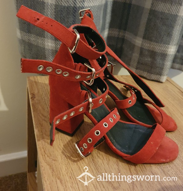 Red Buckle Heels