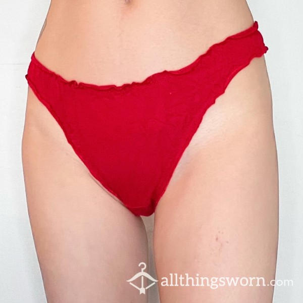 Red Cotton Thong