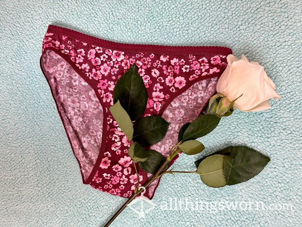 Red Flor*l Panties